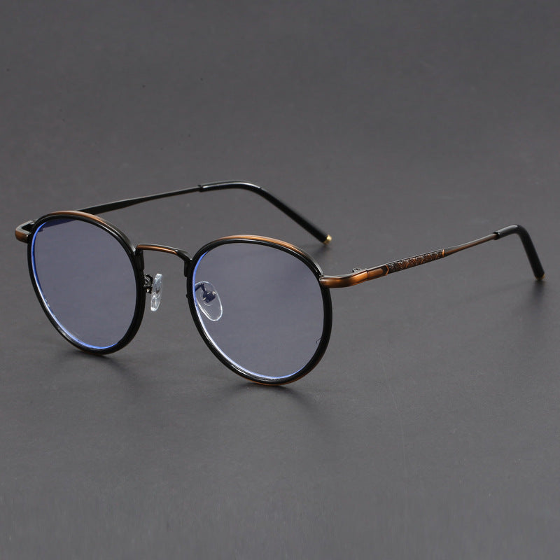 Irregular vintage round face slimming glasses