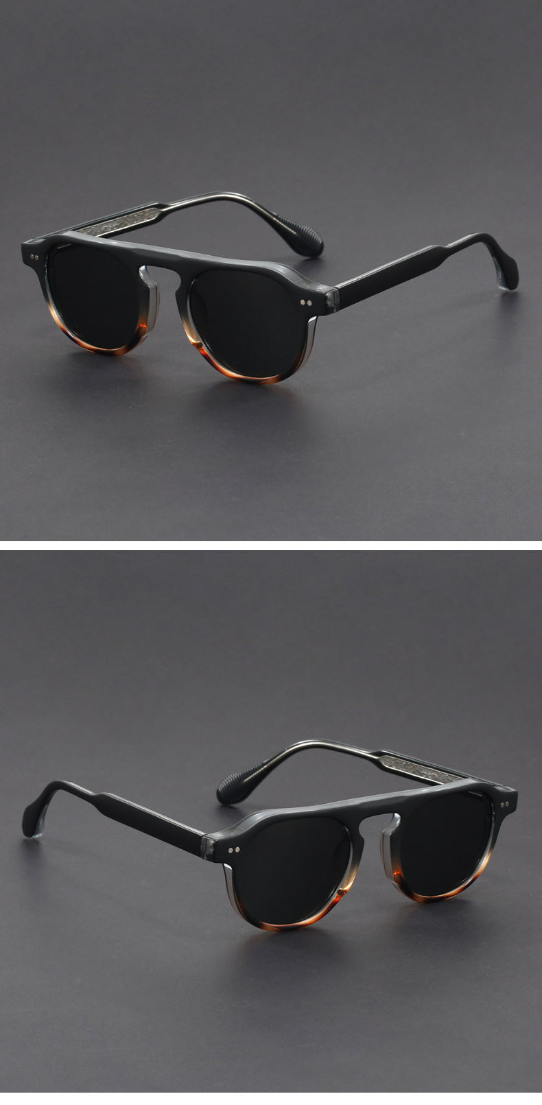 Retro round aviator sunglasses