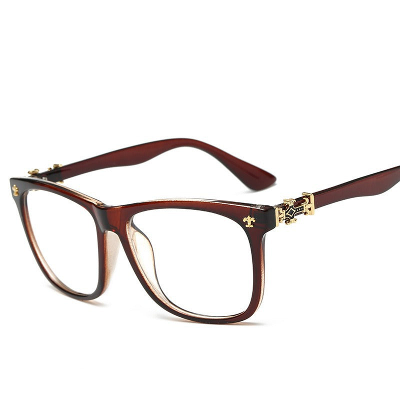 Trendy thick-rimmed non-prescription large-framed eyeglasses