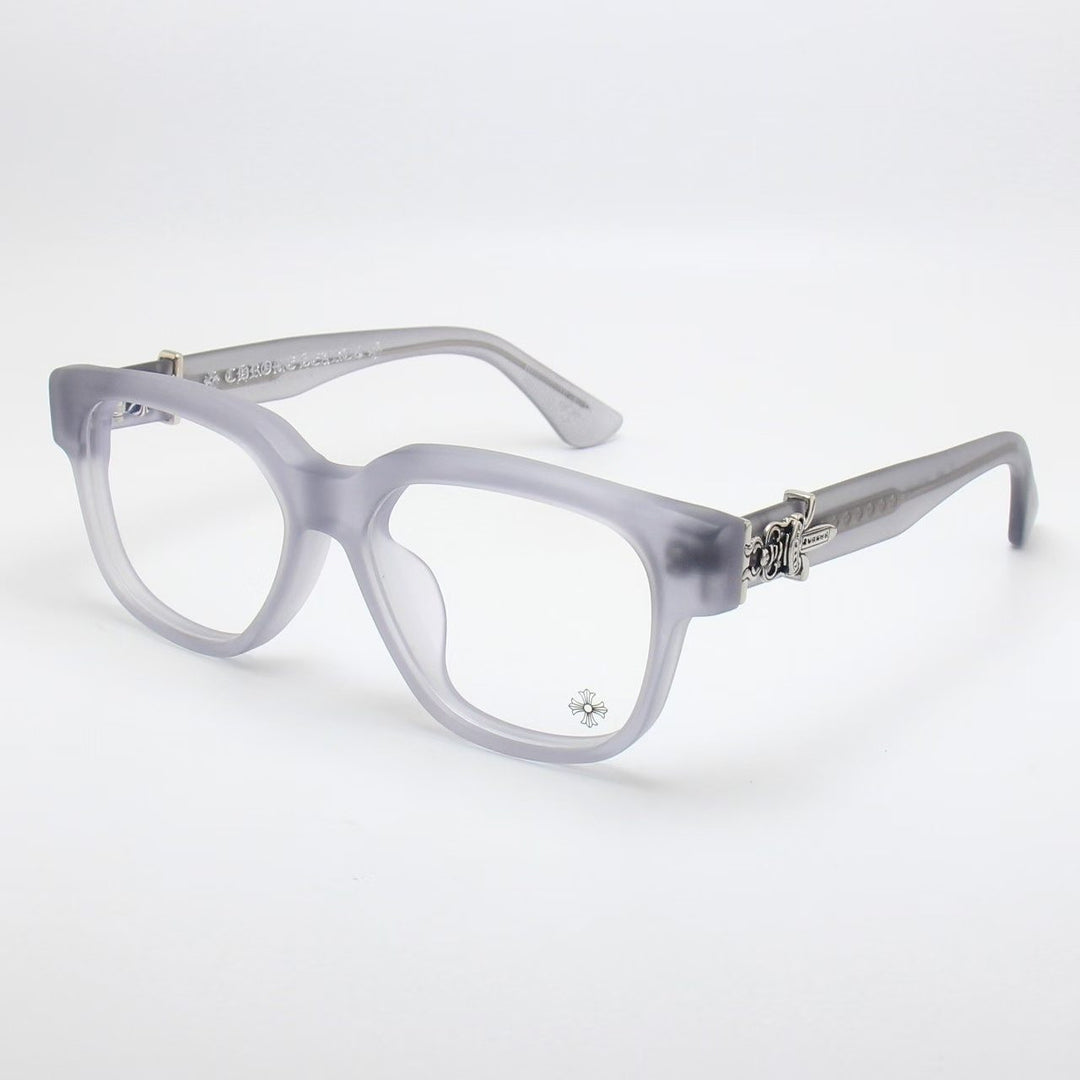 Chrome Hearts exquisitely carved pattern large-frame eyeglasses