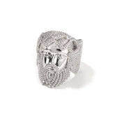 Hip-hop exaggerated portrait inlaid zircon ring