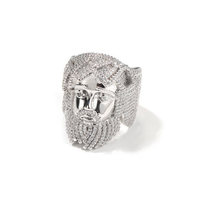 Hip-hop exaggerated portrait inlaid zircon ring