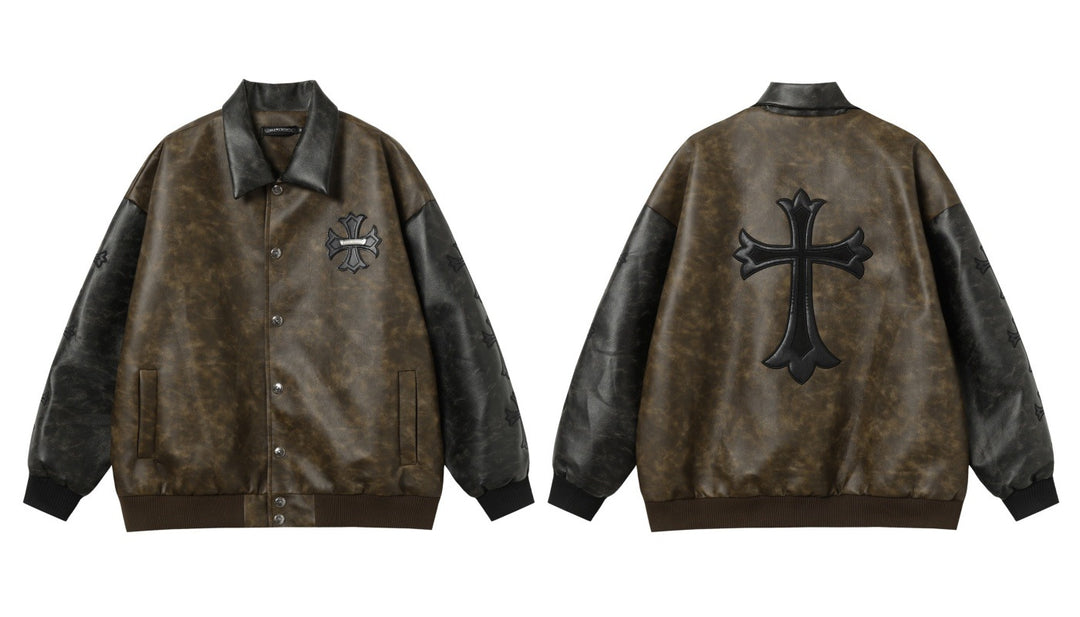 Chrome Hearts Cross Patch Embroidery Baseball Jacket