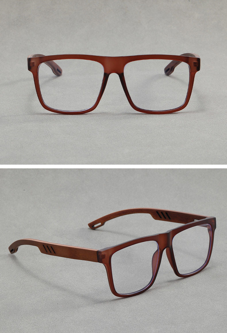 Bamboo-style square frame eyeglasses