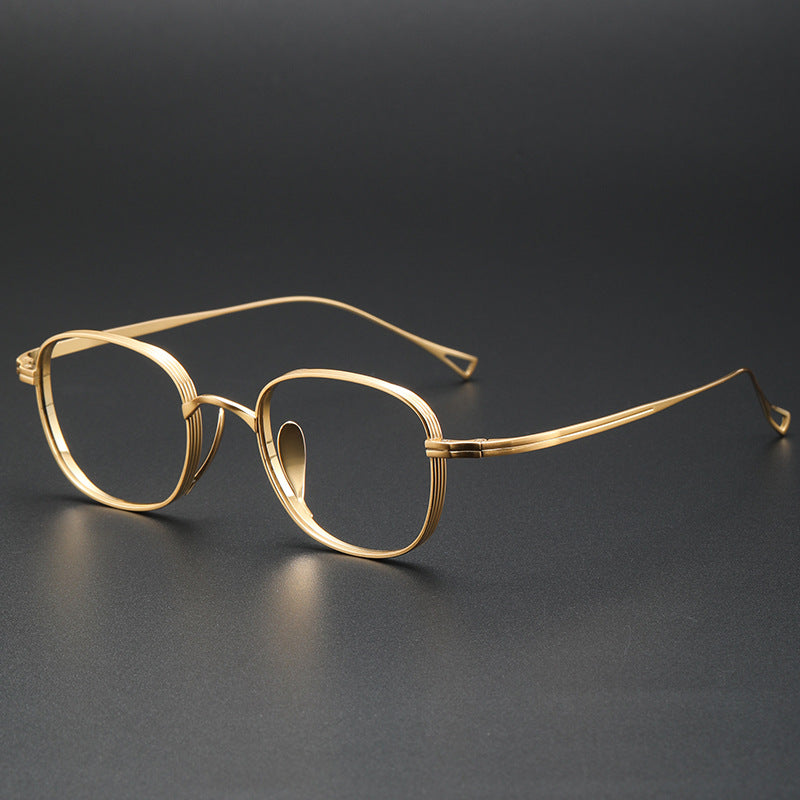 Pure Titanium Small Face Square Retro Glasses Frame