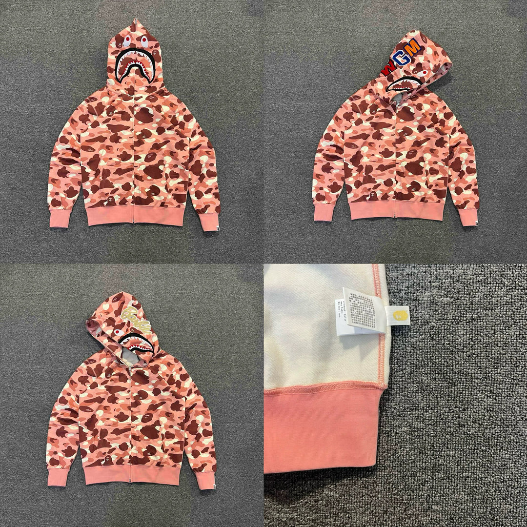 BAPE Shark head camouflage zip-up jacket