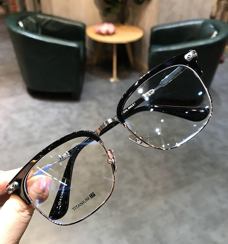 Chrome Hearts Browline Frames with Intricate Engraving