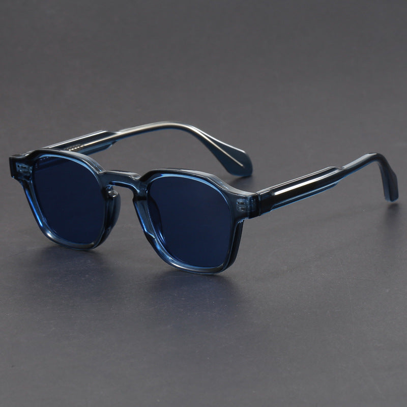 Retro irregular square black sunglasses