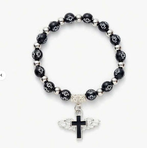 rosary bracelet acrylic cross angel hand jewelry