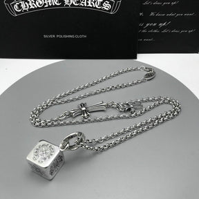 ch chrome hearts cross necklace multi-element dice pendant