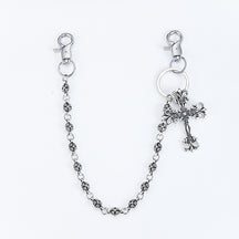 Chrome Hearts flame cross pants chain