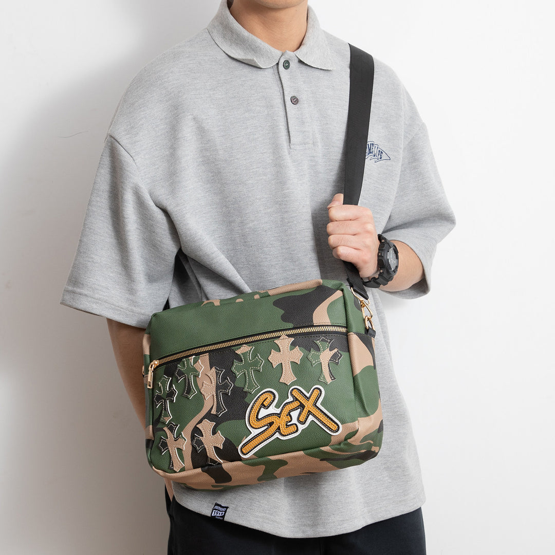 Chrome Hearts Camouflage Sports PU Leather Crossbody Bag