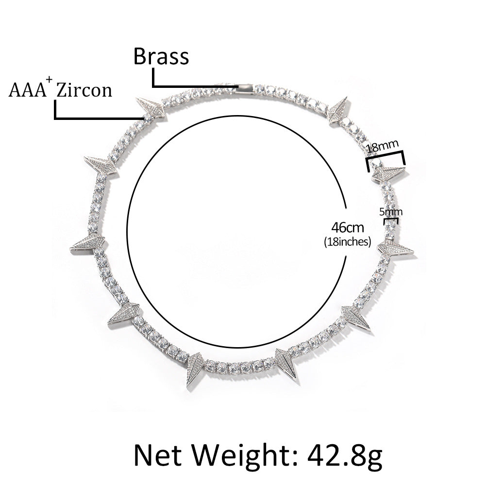 Hip-hop Black Panther zircon tennis chain