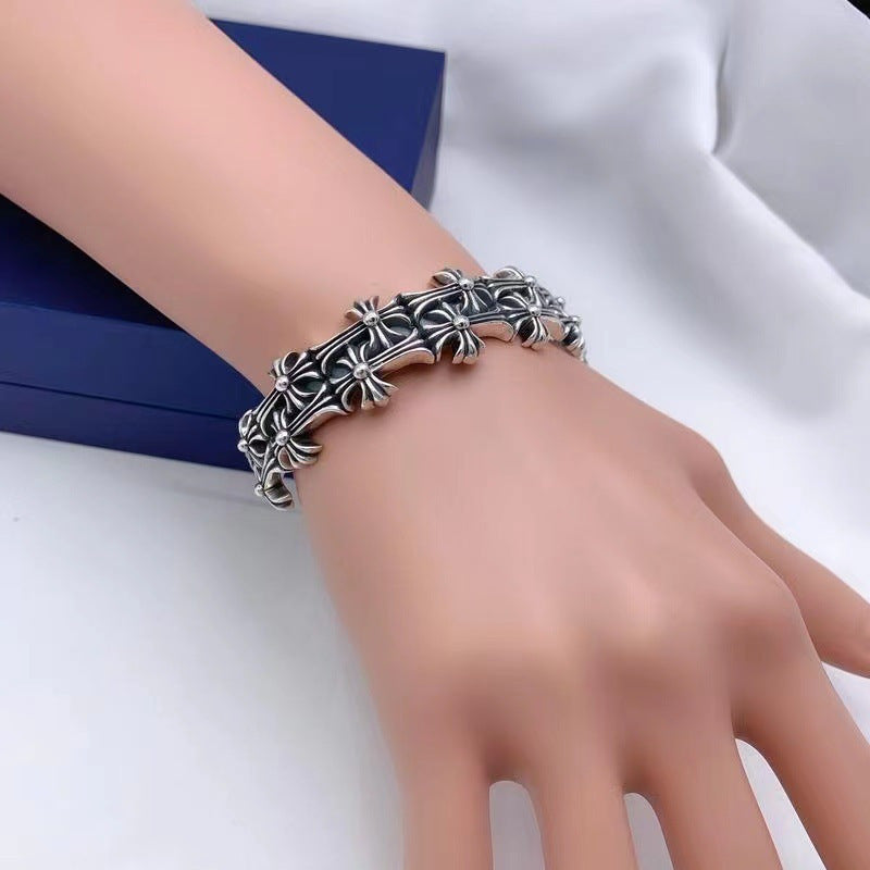 Chrome Hearts double cross open bracelet