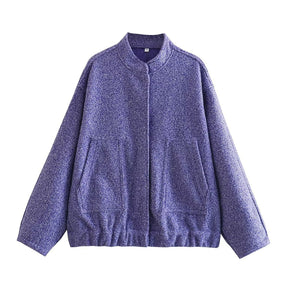 Stand-up collar plain coat