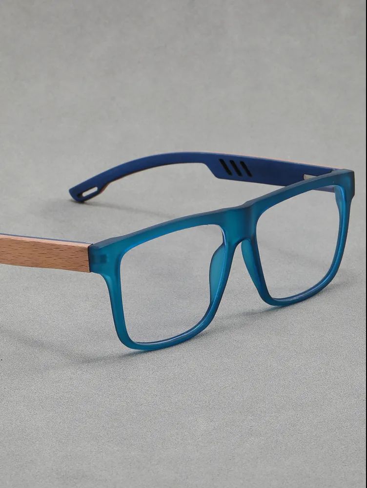Bamboo-style square frame eyeglasses
