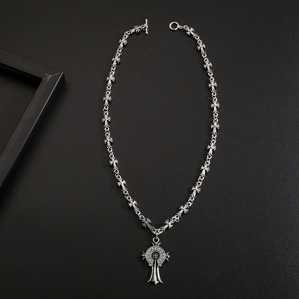 Chrome Hearts Style Dark Cross Necklace
