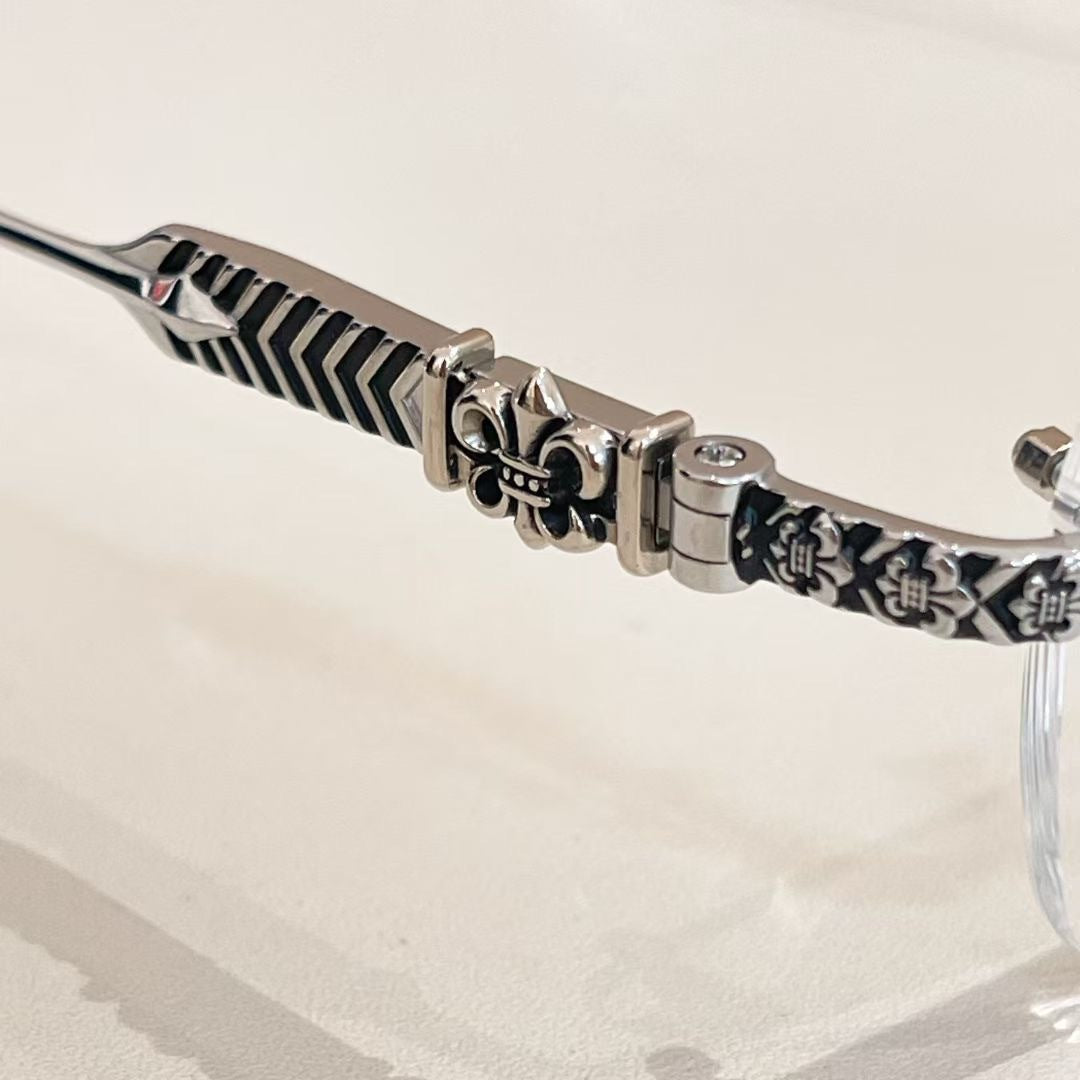 Chrome Hearts rimless oval frame glasses
