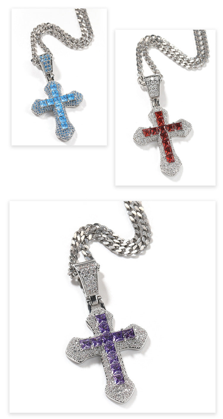 Hip Hop Zircon Cross Versatile Necklace