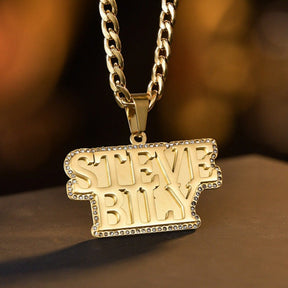 Custom Welded Double Layer Diamond Name Necklace