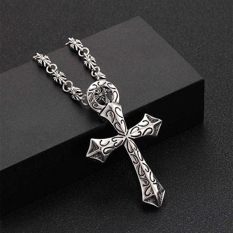 Decayed Cross Rune chrome hearts rune cross necklace