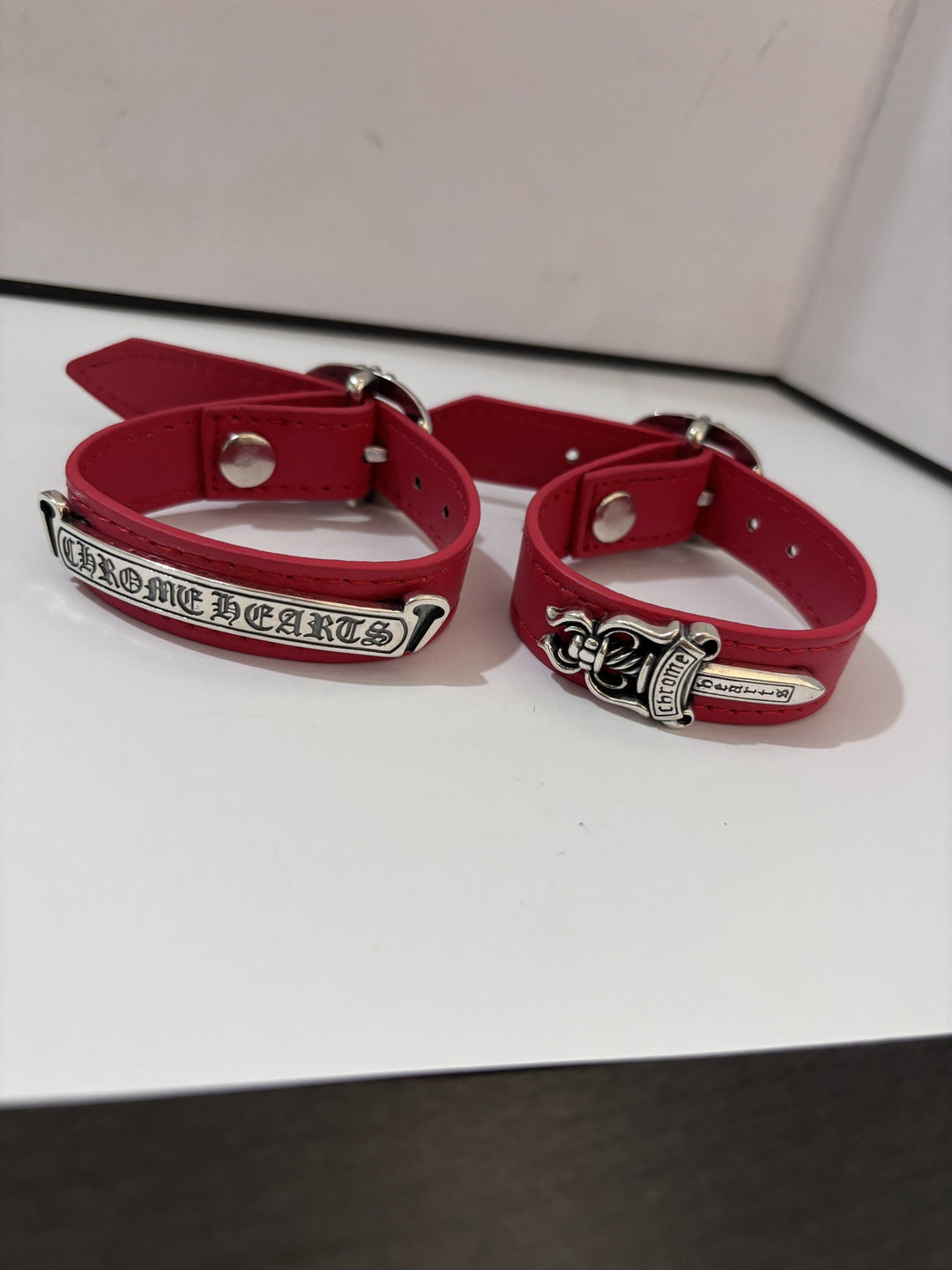 Chrome Hearts Cross, Anchor and Hexagram Leather Bracelet