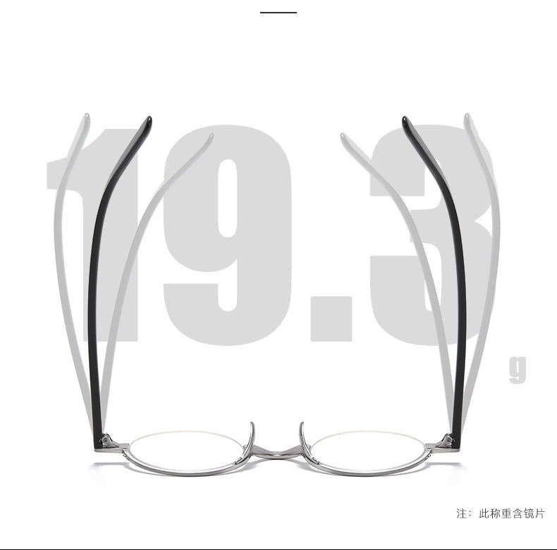 KMN80 round semi-rimless pure titanium glasses