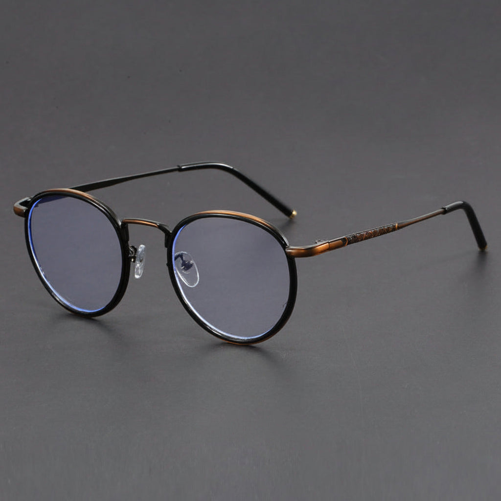 Irregular vintage round face slimming glasses