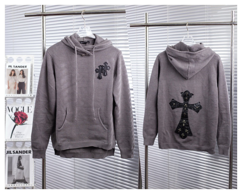 Chrome hearts cross cotton knitted cardigan sweater