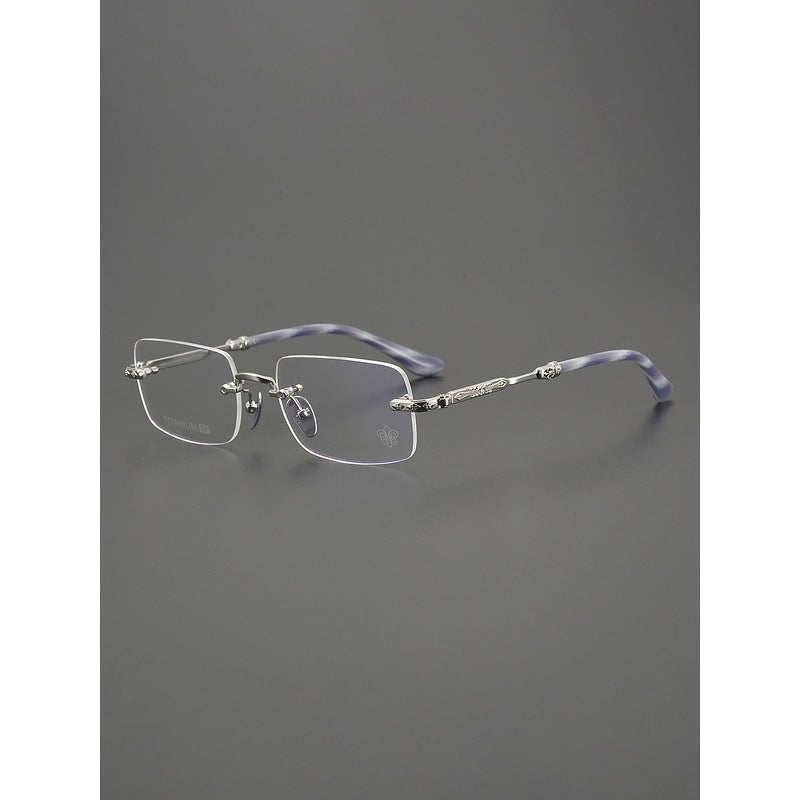 Chrome Hearts Refined Engraved Rimless Eyeglasses