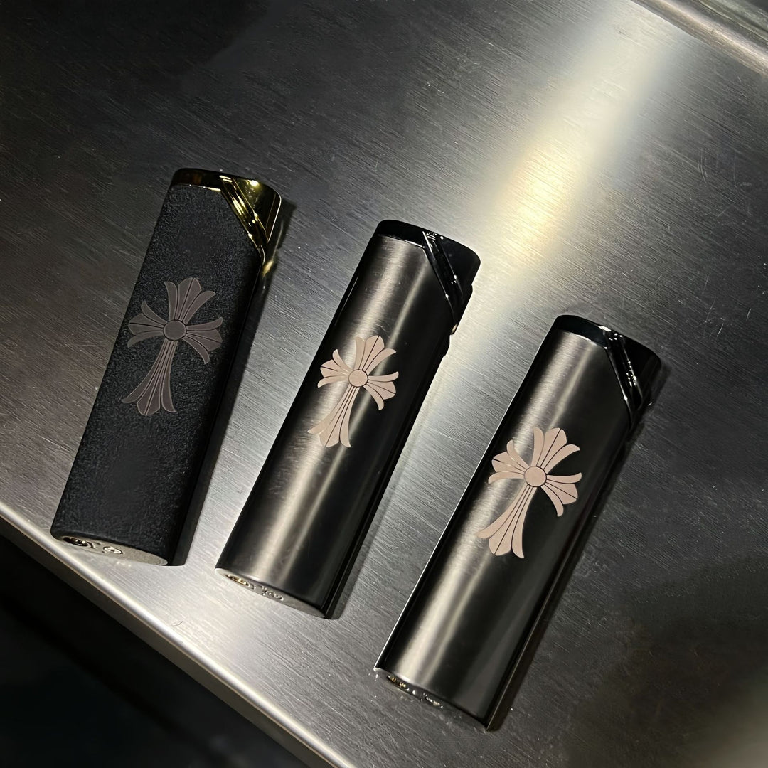 Chrome Hearts Metal Lighter, Windproof Pink Flame