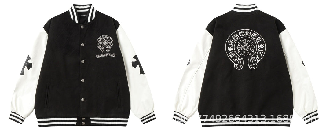 Chrome Hearts Cross Patch Embroidery Baseball Jacket
