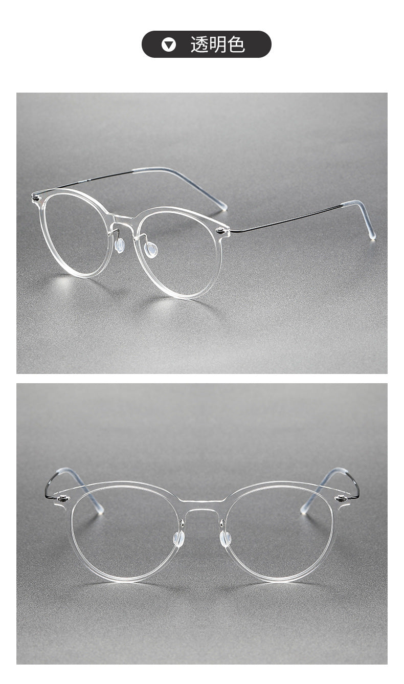 Black Round Eyeglasses Timeless Acetate & Gold Titanium Design