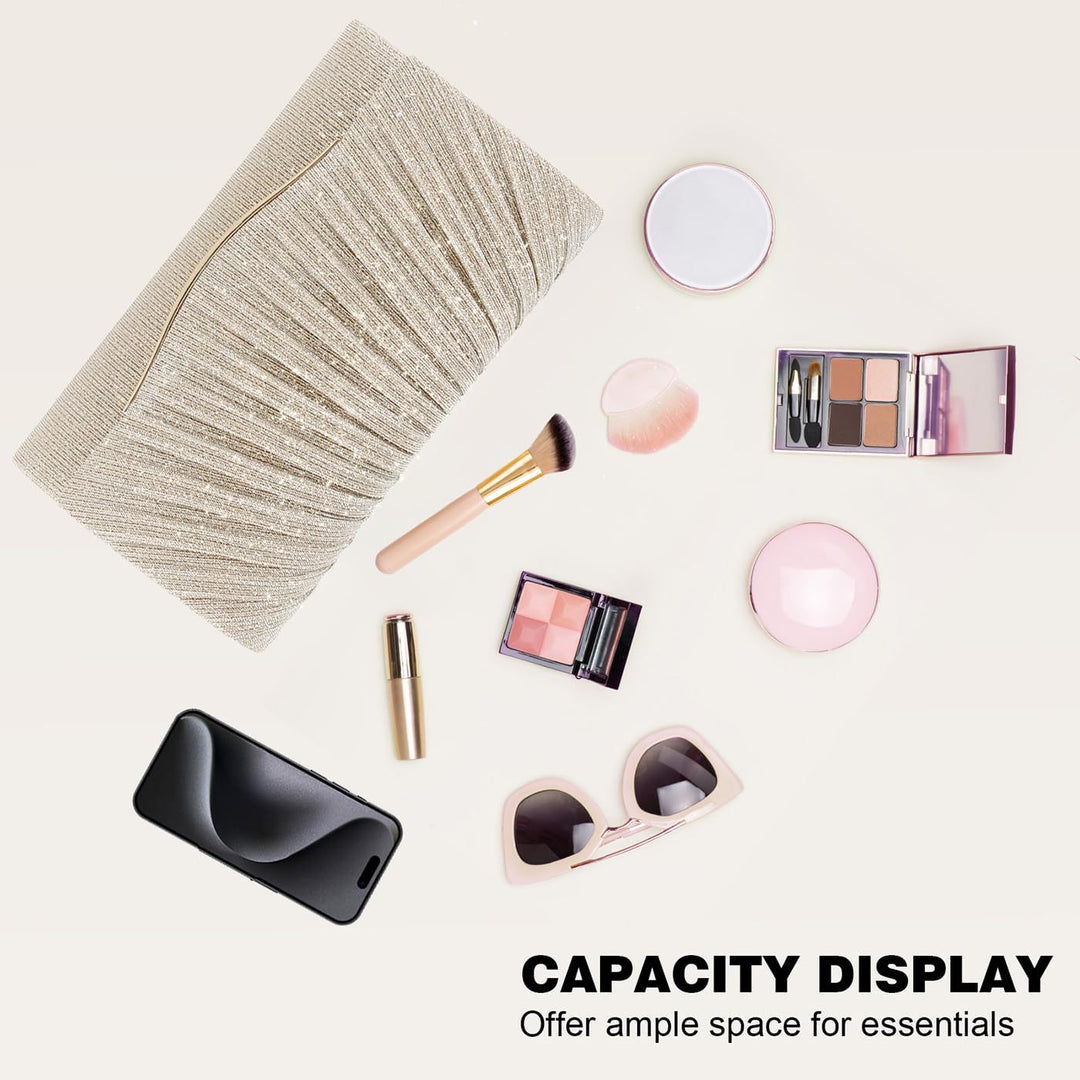 Rhinestone-encrusted dress bags/makeup bags