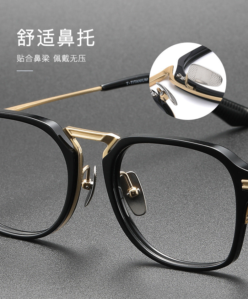 Handcrafted retro square acetate eyeglass frame
