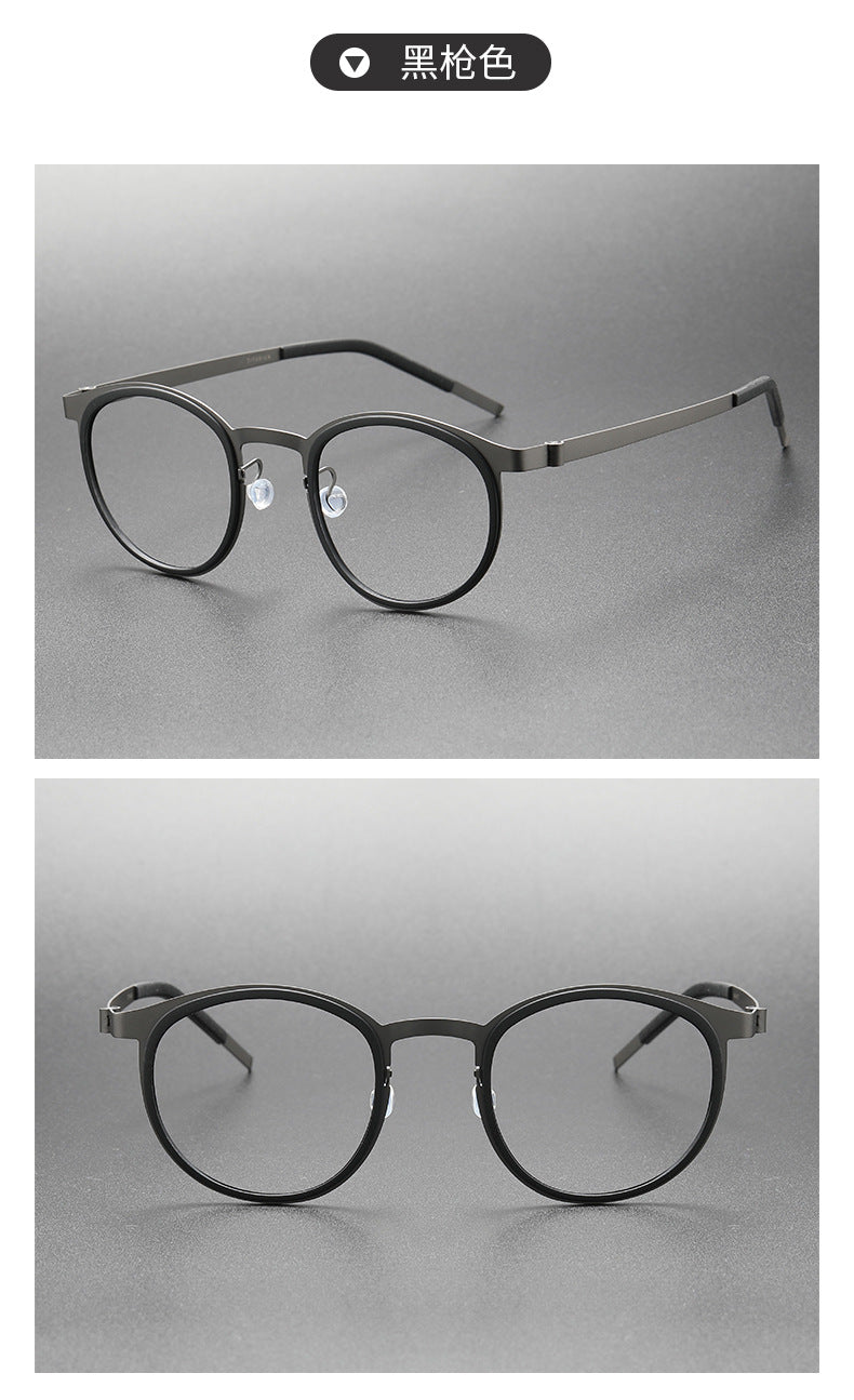 retro Screwless round frame glasses