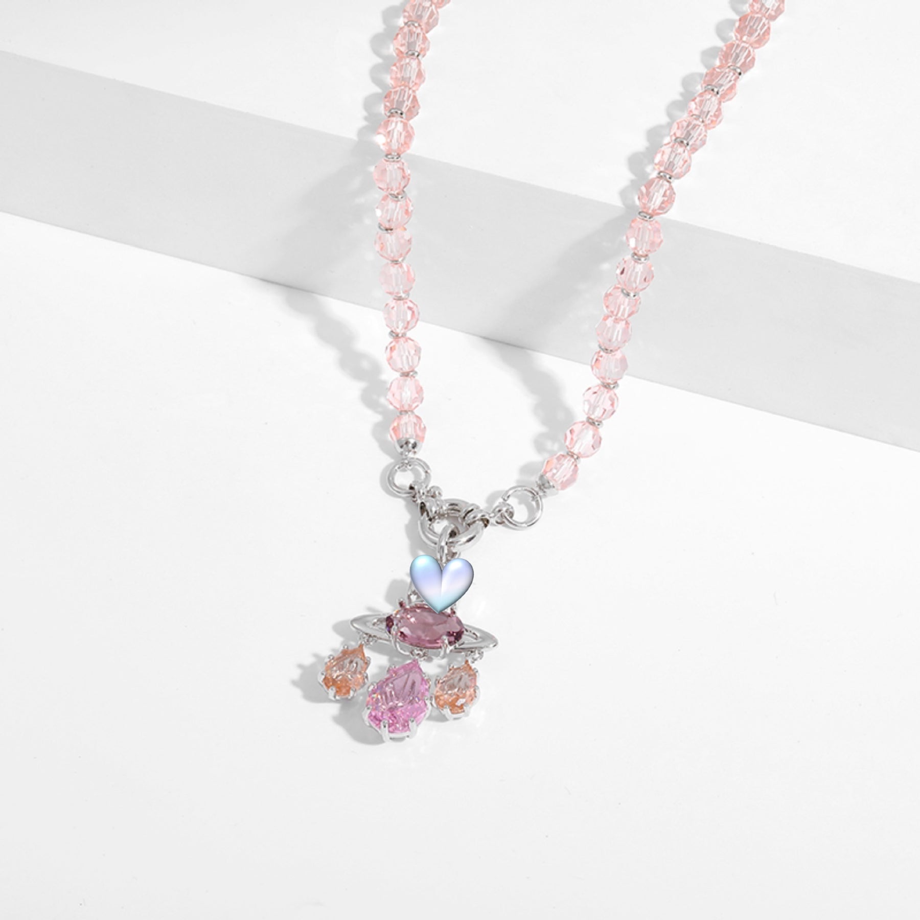 Colored zircon necklace clavicle crystal set ornaments