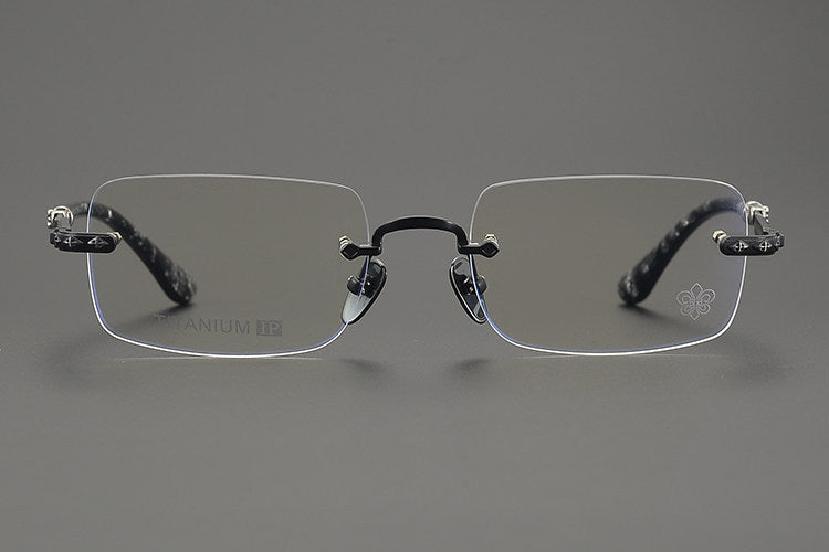 Chrome Hearts Refined Engraved Rimless Eyeglasses