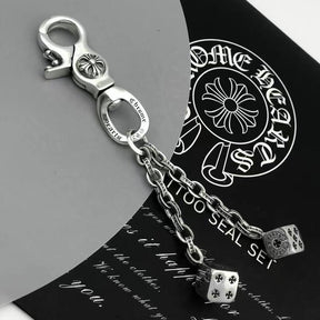 chrome hearts dice cross keychain bag chain gift