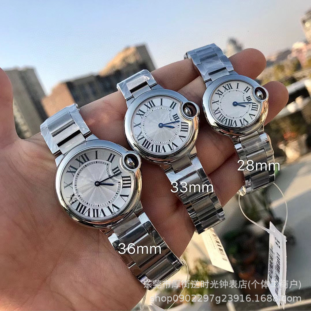 Fisheye Blue Balloon-Style Fashion Watch with Steel Band