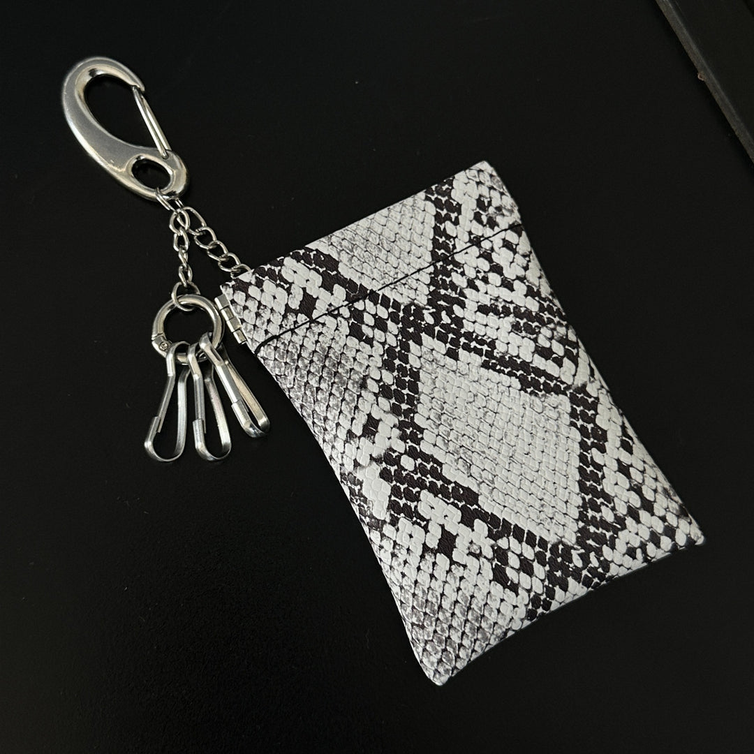 White Python Waist Coin Purse, Card Holder, Keychain