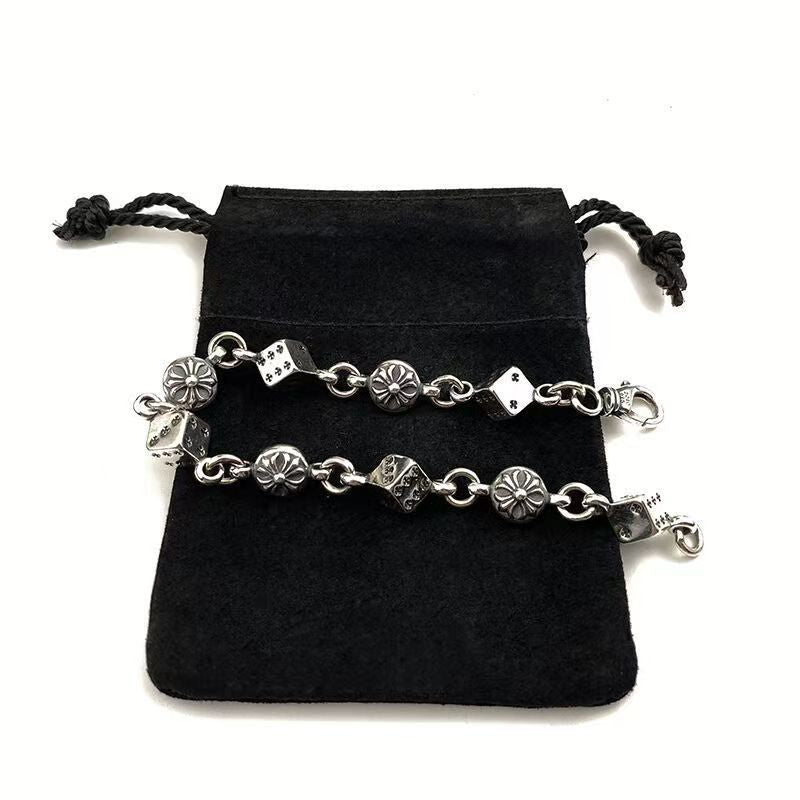 Chrome hearts carved cross new personality dice bracelet