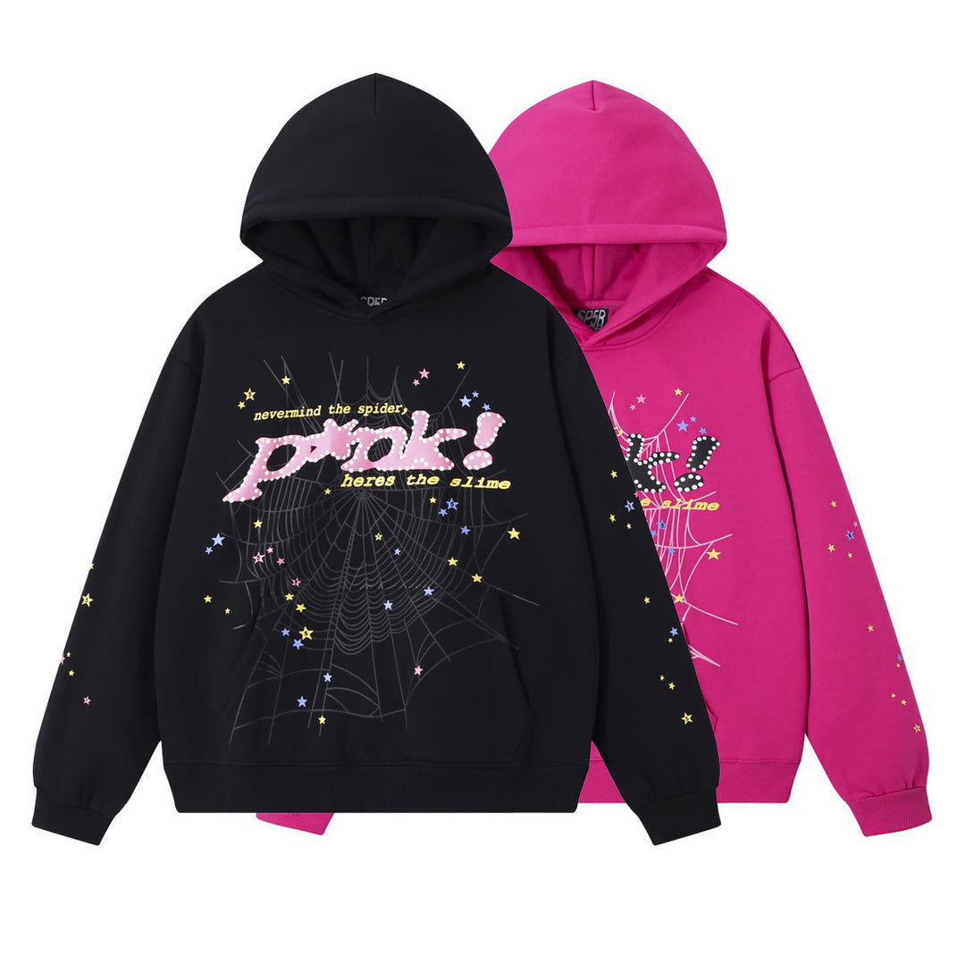 Sp5der foam letter 555 hoodie Pink Casual pants