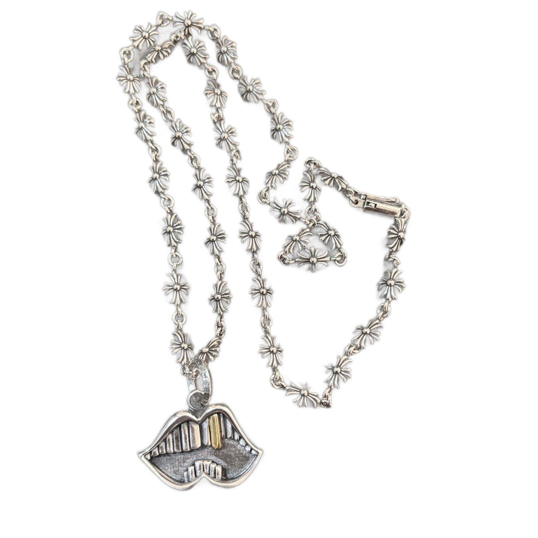 Chrome Hearts-Inspired "Gold Tooth" Mouth Hip-Hop Necklace