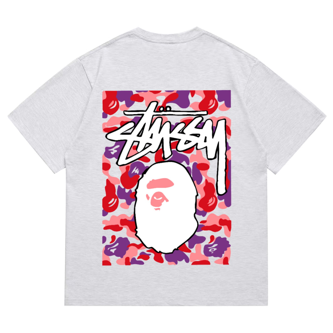 BAPE loose fit short-sleeved letter print t-shirt