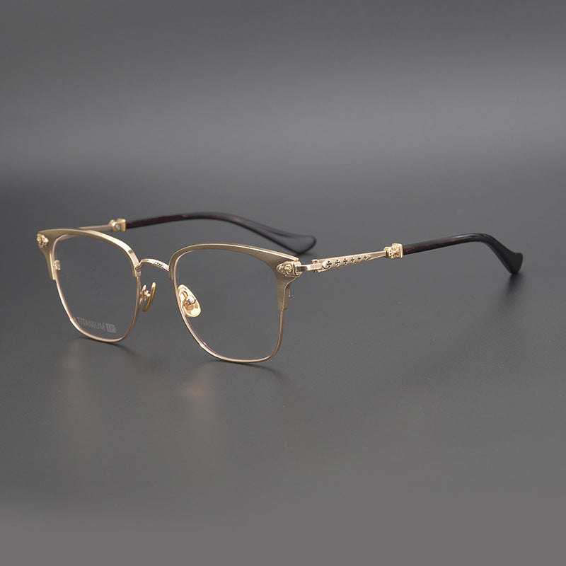 Chrome Hearts Handmade Cross-Shaped Square Eyeglass Frame
