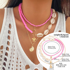 starfish necklace shell rice bead gravel necklace