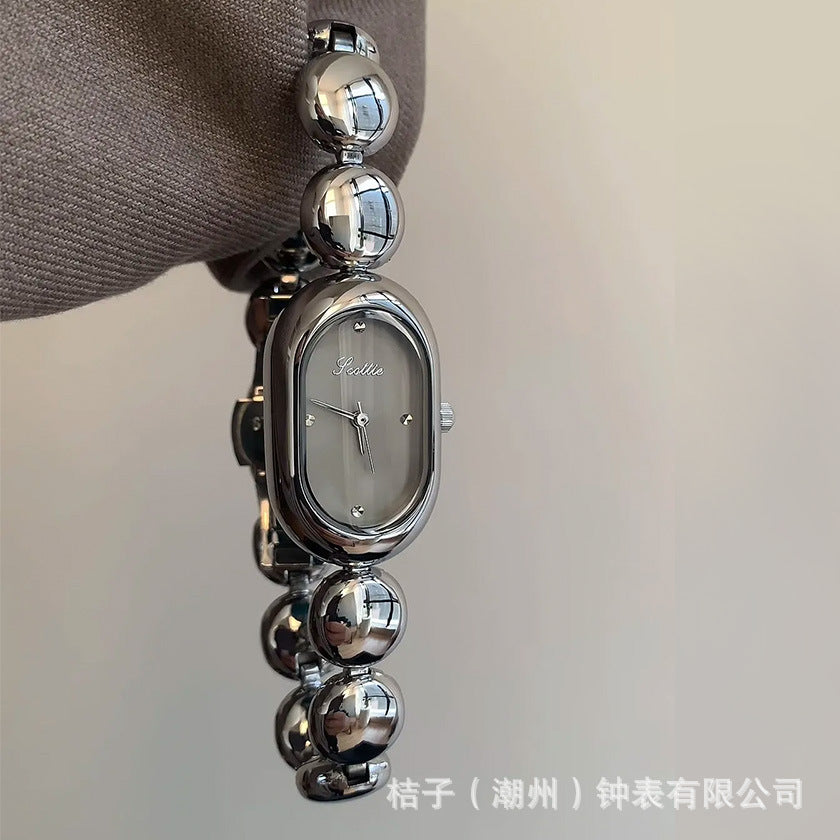Steel Strap Oval Bracelet Watch