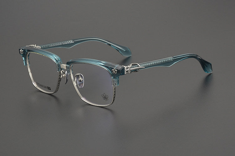 Chrome Hearts Style Business Semi Rimless Eyeglasses