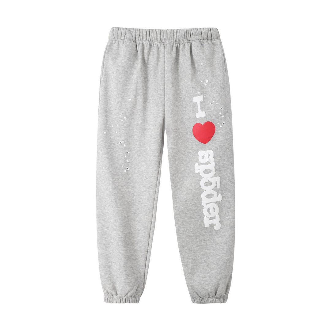 Sp5der foam letter 555 hoodie Pink Casual pants